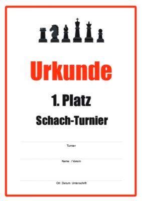 Urkunden Sportarten: Urkunde Schach-Turnier, Schwarz. PDF Datei