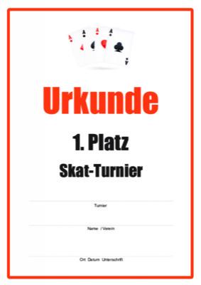 Urkunden Sportarten: Urkunde Skat-Turnier 2. PDF Datei