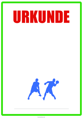 Urkunde Völkerball, Blanko, Grün Völkerballurkunde, grüne Blanko Völkerball-Urkunde. Druckbare grüne Urkunde im A4-Hochformat.