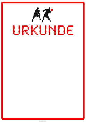 Urkunde Völkerball, Blanko, Rot Völkerballurkunde, rote Blanko Völkerball-Urkunde. Druckbare rote Urkunde im A4-Hochformat.