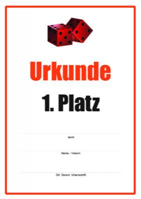 Urkunden Sportarten: Urkunde Würfeln, Rot. PDF Datei