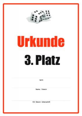 Urkunden Sportarten: Urkunde Würfeln, Weiß. PDF Datei