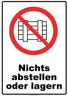 Schilder, Tafeln: Verbotsschild Nichts abestellen. PDF Datei