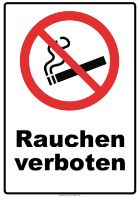 Schilder, Tafeln: Verbotsschild Rauchen verboten I. PDF Datei