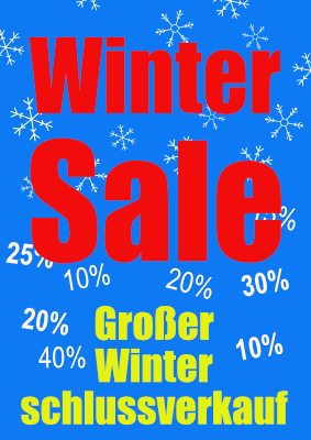 POS, Werbung: Plakat Winter Sale (WSV), Blau - XXL-Plakat. PDF Datei