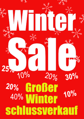 POS, Werbung: Plakat Winter Sale (WSV), Rot - XXL-Plakat. PDF Datei