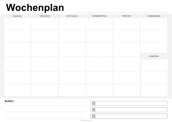 Organisieren, Planen: Wochenplan, Notizen, To-Do (Montag bis Sonntag) 3. PDF Datei