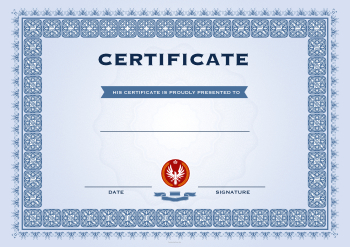 Diplome, Zertifikate: Zertifikat, Certificate klassisch (Blau). PDF Datei