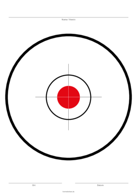 Zielscheibe Schwarz, Rot, Kreis Zielscheibe Schwarz, Rot, Kreis im Hochformat. Vorlage in der Größe DIN-A4 oder DIN-A5.