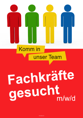 Personal, Bewerber: Plakat Fachkräfte gesucht (Grafik). PDF Datei