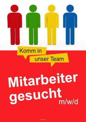 Personal, Bewerber: Plakat Mitarbeiter gesucht (Grafik). PDF Datei