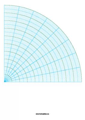Diagramm, Polardiagramm, 90 Grad Diagramm-Formblatt Polardiagramm. Diagramm im Hochformat zum Ausdrucken.