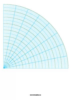 Polardiagramm, 90 Grad - Diagramm-Formblatt Polardiagramm im Hochformat.