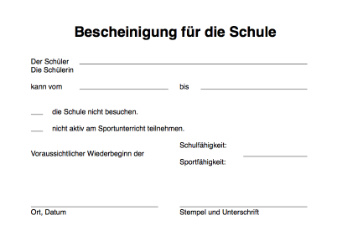 Ärztliches attest sportbefreiung Ärztliches attest sportbefreiung