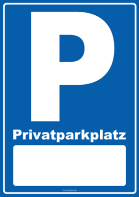 Schild, Privatparkplatz | Pdf-Vorlage zum Ausdrucken