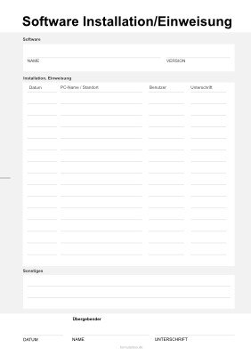 Computer, Technik: Software-Installation mit Einweisung. PDF Datei