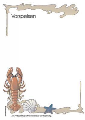 Gastronomie, Hotel: Speisekarten Set, Lobster. PDF Datei