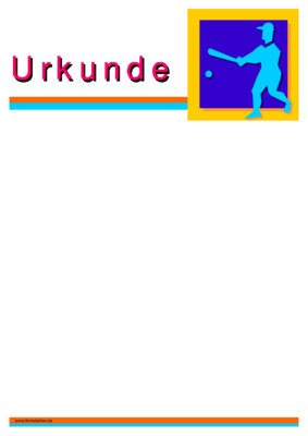 Blanko Baseball-Urkunde im modernen Design mit Baseball Grafik. Urkunde Baseball (Blanko) als PDF Datei