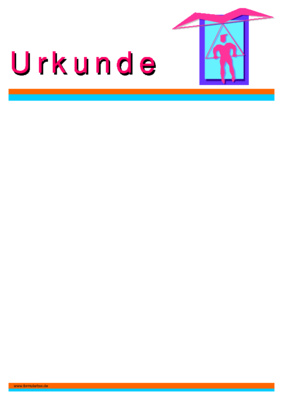 Urkunde Drachenfliegen - Blanko Urkunde, modernes Design mit Drachenflug Pictogram.