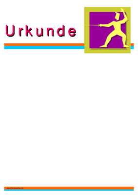 Urkunde Fechten (Blanko) Blanko Fechtsport-Urkunde im modernen Design mit Fechtsport Grafik.
