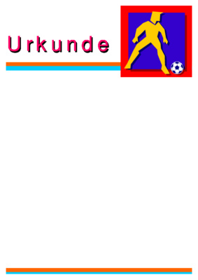 Urkunde Fuball - Blanko Fuball Urkunde, modernes Design mit Fuball Grafik.