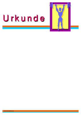 Urkunde Gewichtheben - Blanko Urkunde, modernes Design mit Gewichtheben Pictogram.