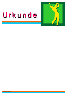 Urkunde Golf (Blanko) Blanko Golfurkunde im modernen Design mit Golf Grafik. Vorlage für eine Urkunde im DIN-A4 Hochformat.