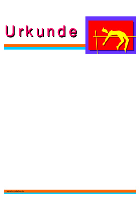 Urkunde Hochsprung - Blanko Urkunde, modernes Design mit Hochsprung Pictogram.