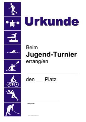 Urkunden Allgemein: Urkunde Jugendturnier. PDF Datei