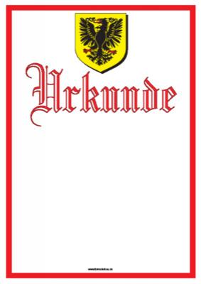 Klassische Urkunde, Wappen Adler Blanko-Urkunde, Design mit weißem Hintergrund und Wappen Adler.