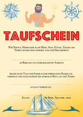 Urkunden Ehrung: Urkunde Taufschein mit Text, Gold II. PDF Datei