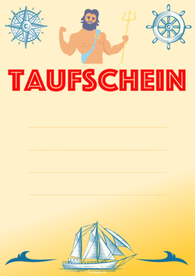 Urkunden Ehrung: Urkunde Taufschein Blanko, Gold I. PDF Datei