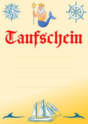 Urkunden Ehrung: Urkunde Taufschein Blanko, Gold II. PDF Datei
