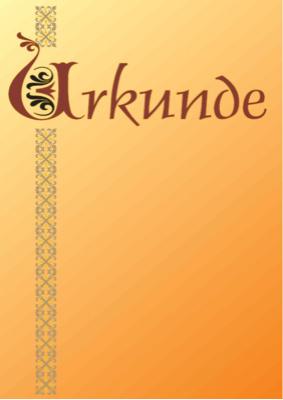 Klassische Urkunde, Bordüre links (Gold) Blanko-Urkunde, Motiv mit goldener Bordüre und Farbverlauf als Hintergrund.