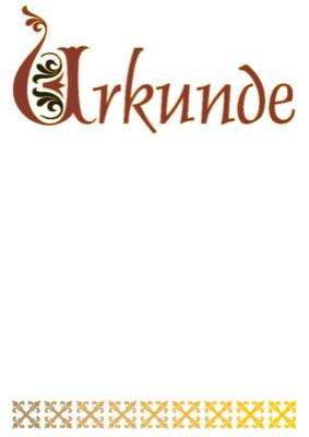 Klassische Urkunde, Bordüre schmal (Weiß) Blanko-Urkunde, Motiv mit weißem Hintergrund und goldenen Ornamenten.
