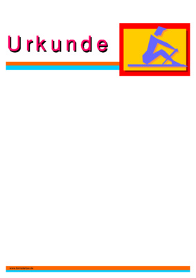 Urkunde Rudern - Blanko Urkunde, modernes Design mit Rudersport Pictogram.