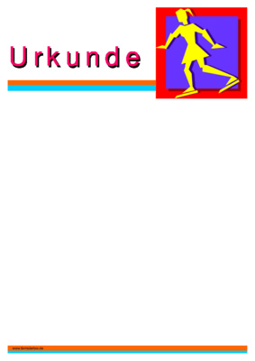 Urkunde Eissport - Blanko Urkunde, modernes Design mit Eissport Pictogram.