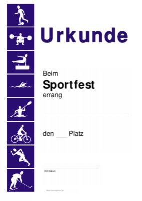 Urkunden Allgemein: Urkunde Sportfest. PDF Datei