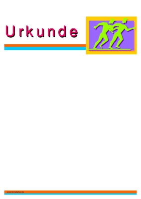 Urkunde Staffellauf - Blanko Urkunde, modernes Design mit Staffellauf Pictogram.