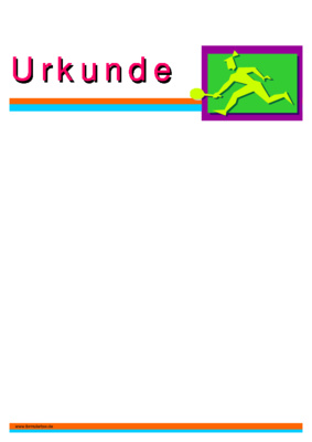 Urkunde Tennis, Damen - Blanko Tennis-Urkunde (Damen), modernes Design mit Tennis Pictogram.