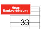 Zweckform-Etikett 3421: Neue Bankverbindung (Rot)