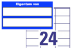 Zweckform-Etikett 3422: Eigentum von ... (Blau)
