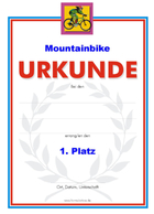 Urkunde Radsport, Mountainbike