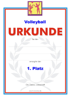 Urkunde Volleyball