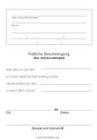 Bescheinigung Arbeitsunfähigkeit