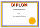 Teilnahme Diplom im Querformat
