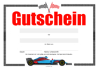 Gutschein 'Rennwagen, Sportwagen'