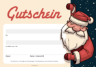 Weihnachtsgutschein, Weihnachtsmann, Rot