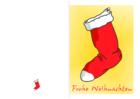 Weihnachtskarte 'Frohe Weihnachten, leerer Nikolausstrumpf'