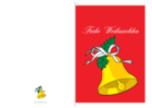 Weihnachtskarte 'Frohe Weihnachten, goldene Glocke'